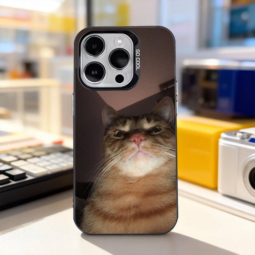 Funny Cat Memes Cute Phone Case For iPhone 11,12,13,14,15,16,17,Pro,Max,Plus,E,Air,Mini IMD Matte Black