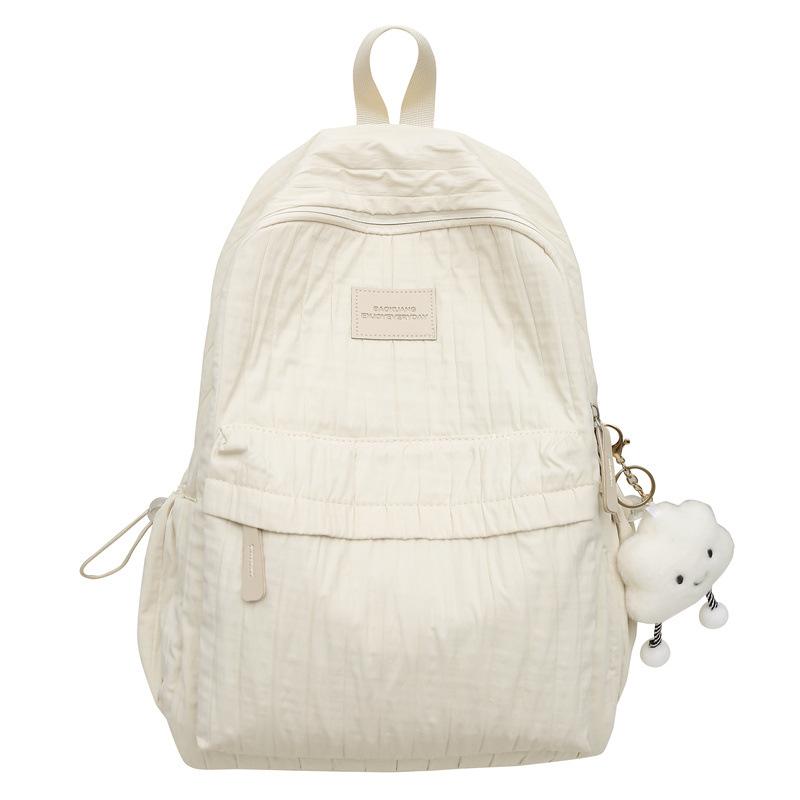 Large Capacity Solid Color Lightweight Elementary School Student Backpack High Value Girl Versatile Backpack