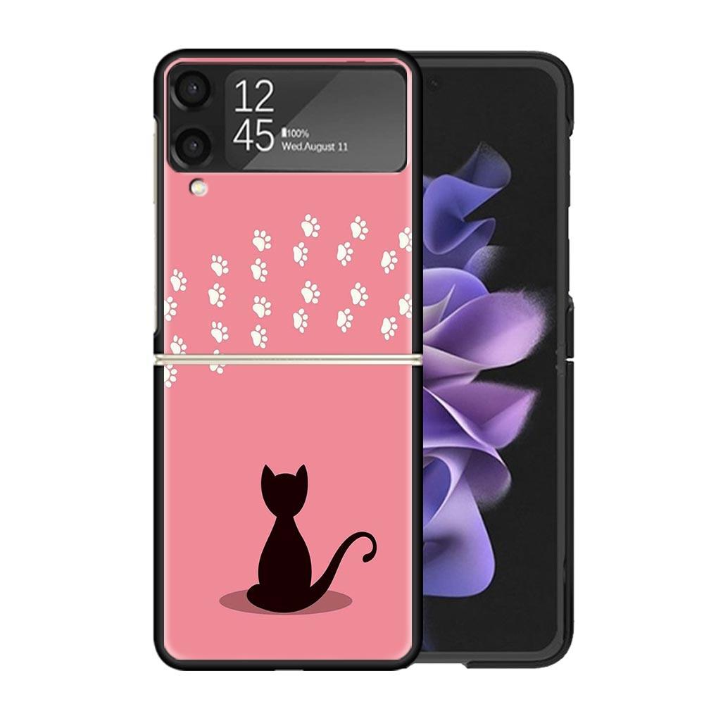 Cat Footprint Funny Paw Cute Clear Phone Case For Samsung Z Flip 7 6 5 4 3 Galaxy ZFlip7 ZFlip6 ZFlip5 ZFlip4 ZFlip3 5G Print Co