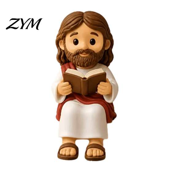 Handcrafted Resin Home Decor Cute Praying Jesus Figurine, Blessing Character Desktop Statue, Special Gifts for Further Education Religious Collectible