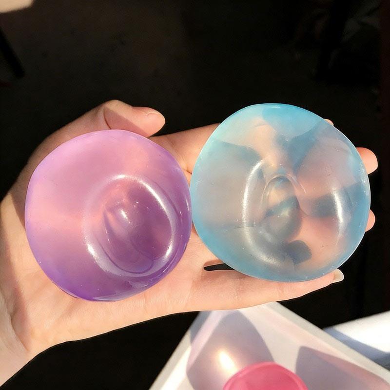 Transparent Mochi Squishy Decor Slow Rising Tpr Fidget Squeeze Prop With Coconut Oil Texture Super Soft Comfort For Kids Adults