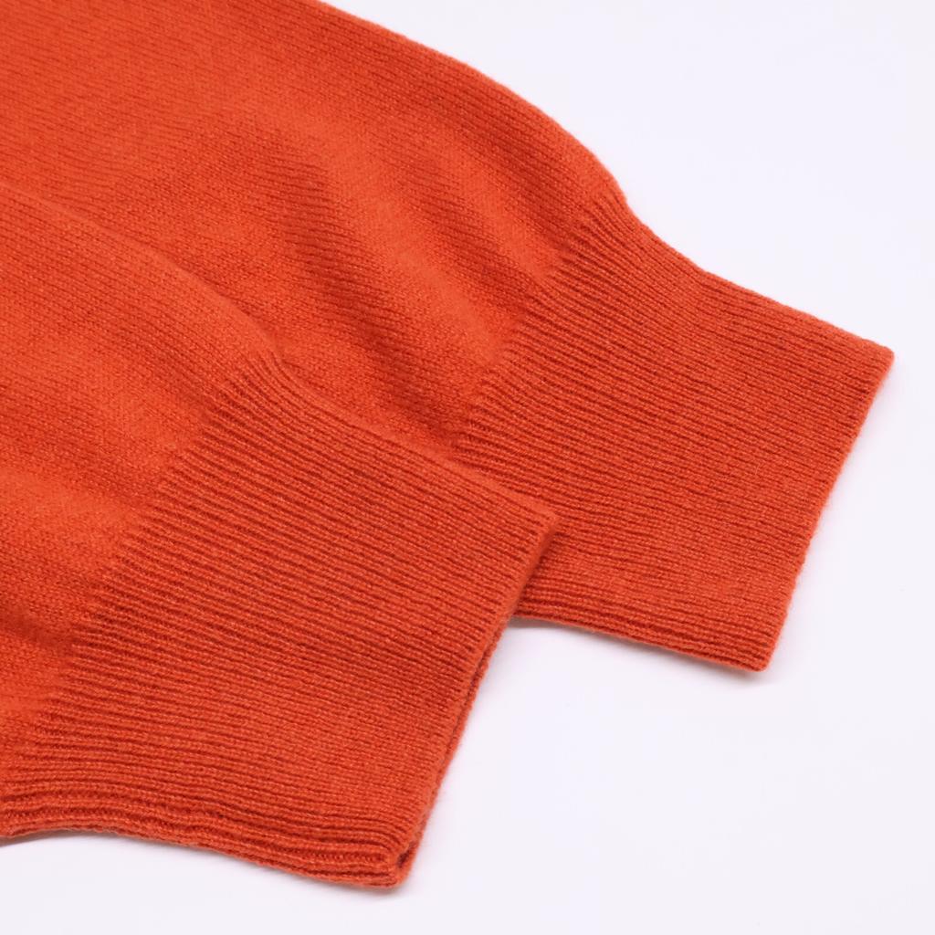 Hermes Authentic Domestic Cashmere Long Sleeve Knit Tops XL OrangeUsed