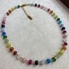 Color Dopamine Natural Stone Beaded Necklace Women'S Niche Design Sense Collarbone Chain High Sense Foreign Gas Accessories