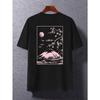 Europejski Rozmiar Fujisan Japoński Nadruk Modny Modny Męski T-shirt, Wygodny, PLUS SIZE
