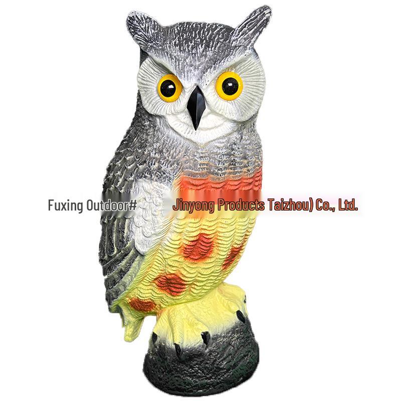 Garden Owl Bird Repellent Ornament - Realistic Head-Turning Design for Outdoor Decoration