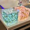 3D Mirror Night Light With Tulip Flower Sea Design, Diy Handmade Night Light Ornament, Small Gift 3D Tulip Diy Night Light