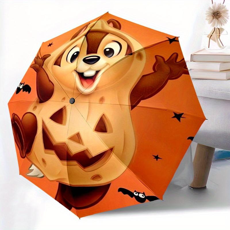 Halloween Pumpkin Chipmunk Automatic Opening and Closing Folding - A Good Choice for Gifts, Fashionable and Convenient Umbrella With Cute Ca