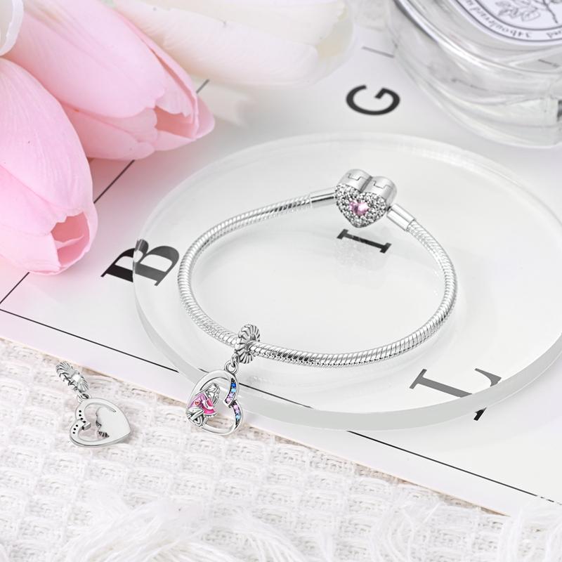 Original Charms Beads Copper Mother Daughter Embrace Pendant For Woman Festival Jewelry For Bracelet Accessories