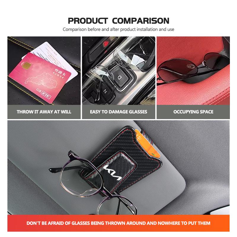 CASSX1 Car Sunvisor Organizer Card Storage Clip Sun Glasses Holder Storage Accessories For KIA Ceed Sportage Rio K5 K2 Optima Cerato
