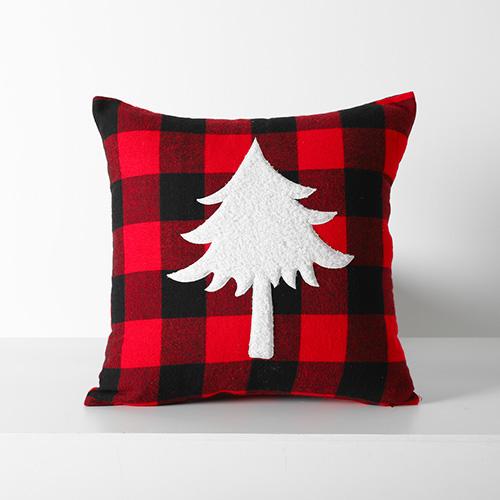 1PC Federa Nuan Series a Quadri Rossi Poliestere Natale Cuscini Decorativi Divano Letto Copricuscino 45x45cm