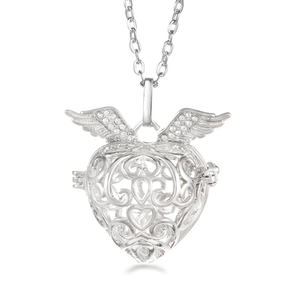 Russia Tradition Chime Exquisite Angel Wings Caller Necklace Essential Oil Diffuser Pregnant Woman Aromatherapy Pendant Jewelry