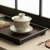 Ru Kiln Wisteria Flower Sancai Cover Bowl Chinese High-end Ceramic Tea Bowl Kung Fu Tea Set Cover Bowl Cup Single Tea Ware