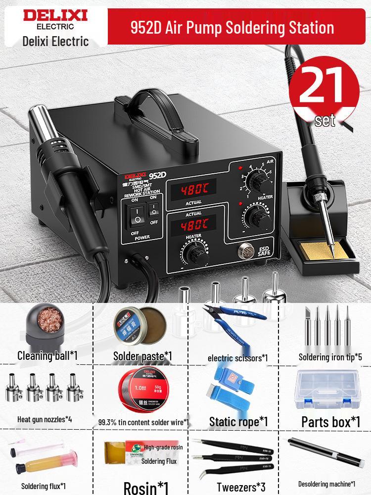 Delixi Electric 3-in-1 Soldering & Desoldering Station for Mobile Phone Repair