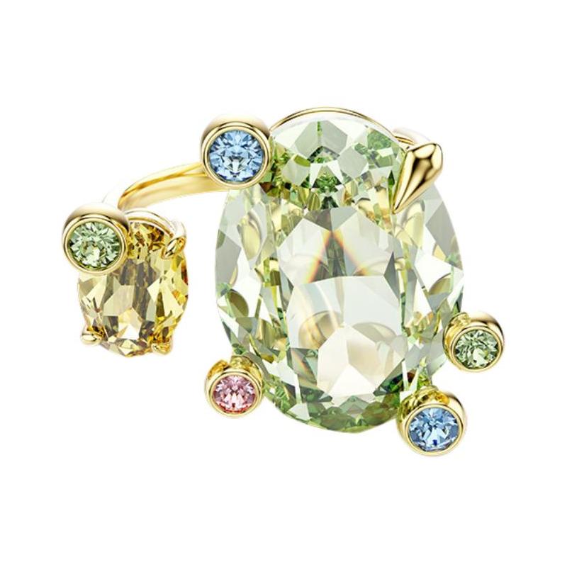 Swarovski Gema brand logo gold-plated ring