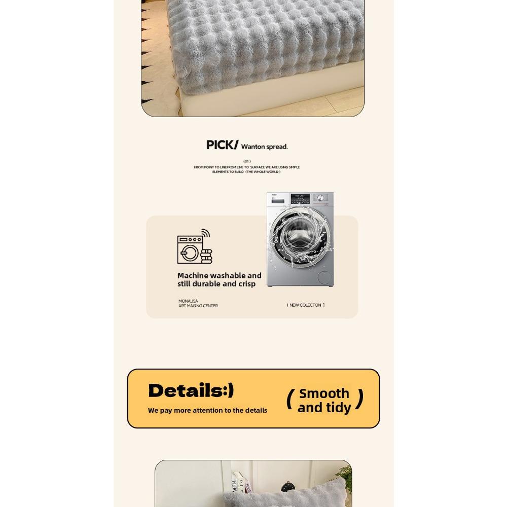 Class A Bubble Fleece Solid Color Fitted Sheet Thickened Mattress Protector Cover Fleece Bed Sheet Single Piece