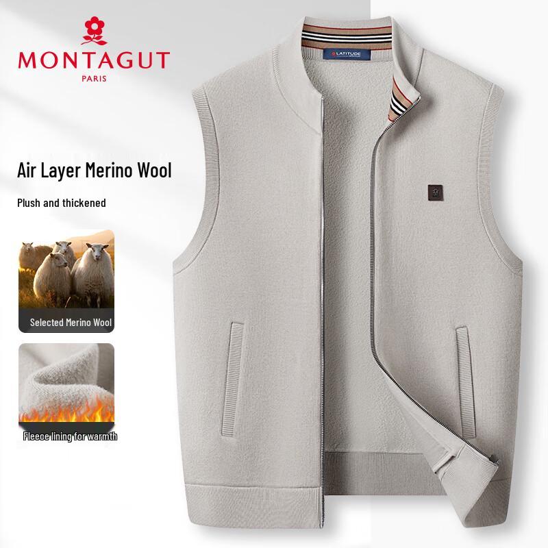 

Мужской зимний шерстяной жилет MONTAGUT с воротником-стойкой L