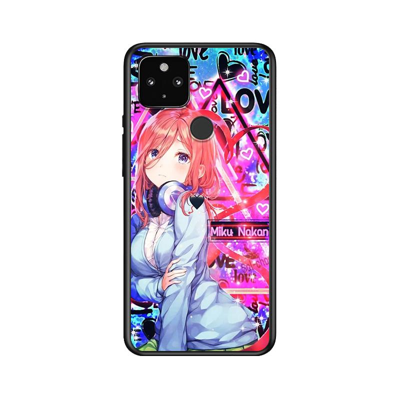 Anime Girl For Google Pixel 6 Pro 5 5A 4 4A XL 5G Black Phone Case Shell Soft Fundas Coque Capa Shockproof Cover