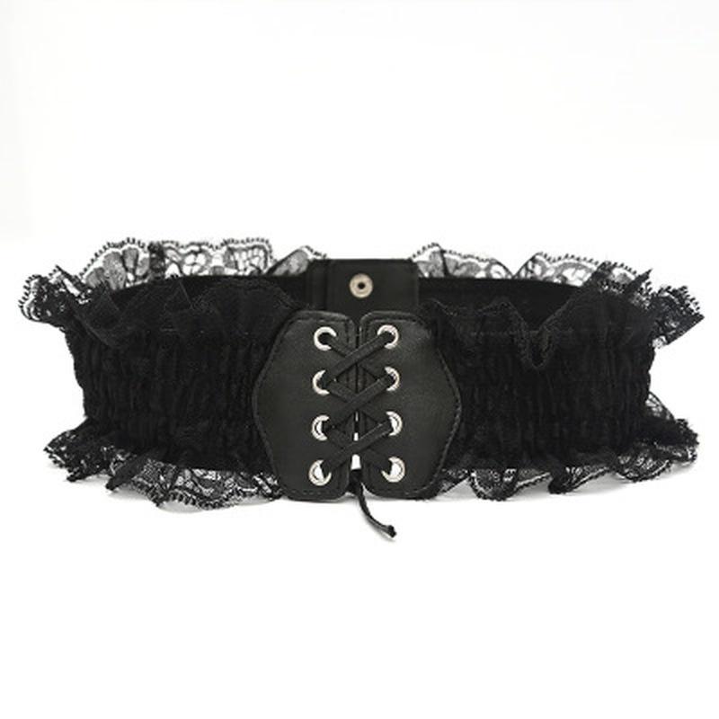 Fashion Lace Stretch Belts for Women for Wedding Dress Wide  Elastic Female Waistband Belts