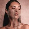 Vintage Face Chain Blingbling Mask Chain Bridal Headpiece Glistening Crystal