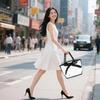 Portable Shopping Handbag White Cardboard Paper Tote With Black Border Gift Packing Bags Large Capacity Sundries Storage