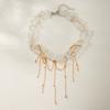 Spice Girl Wind Dopamine Double Fringed Clavicle Necklace Colored Irregular Gravel Clavicle Necklace Female