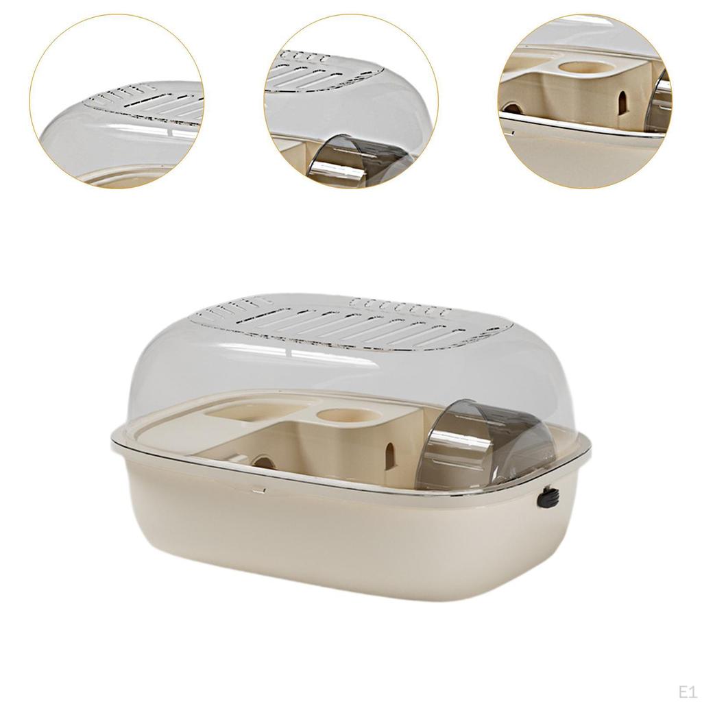 Hamsterkäfig Habitat Öffnungsbares Oberteil Transportbox Tragbares Haus für Igel Meerschweinchen Zucker