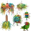 5PCS Natural Parrot Chew Toy Set Colorful Tearing Foraging Interactive Bird Toy For Mental Stimulation Physical Activity