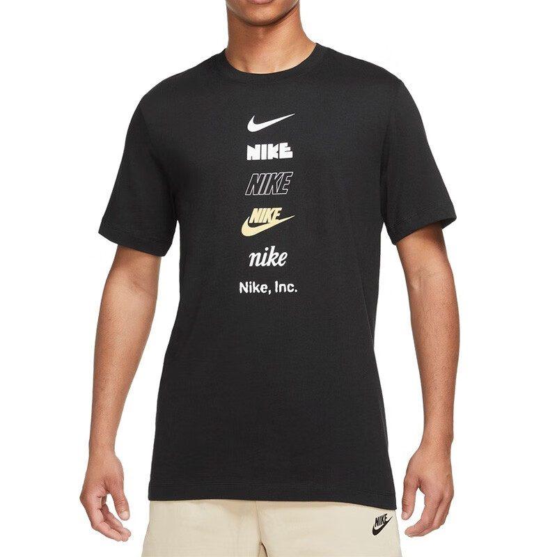 Nike T Shirts Men's Black Crew Neck Moderate Straight Fit DZ2875-010