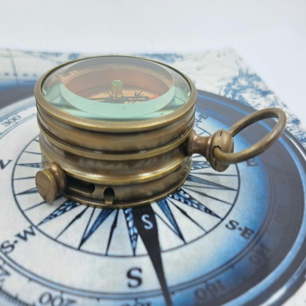 Vintage Brass Nautical Compass – 7 Cm, Maritime Collectible, Gifts for Him, Stocking Filler