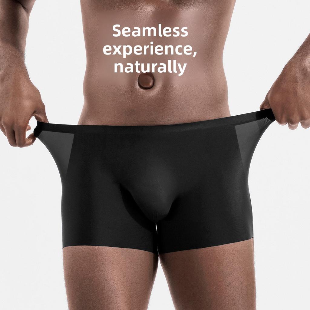 Men's Summer Lightweight Sexy Ice Silk Breathable Four-cornered Underpants