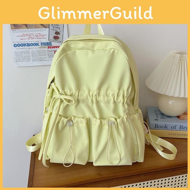 Simple School Backpack With Solid Color And Bow Design Design For Daily Teens