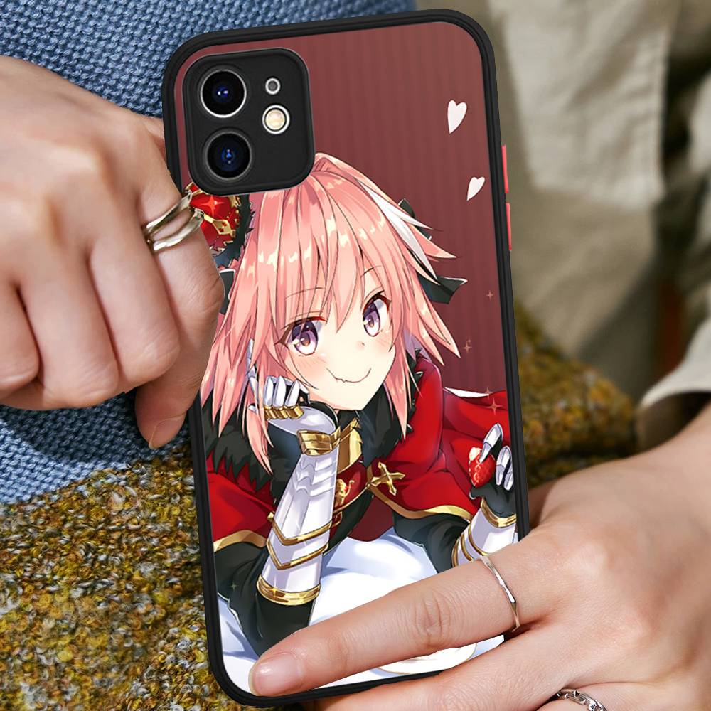 A-Astolfo Pink Cute Anime Girl Matte Transparent Phone Cover For IPhone Case 16 15 14 13 12 11 Pro Max X XS Max Plus