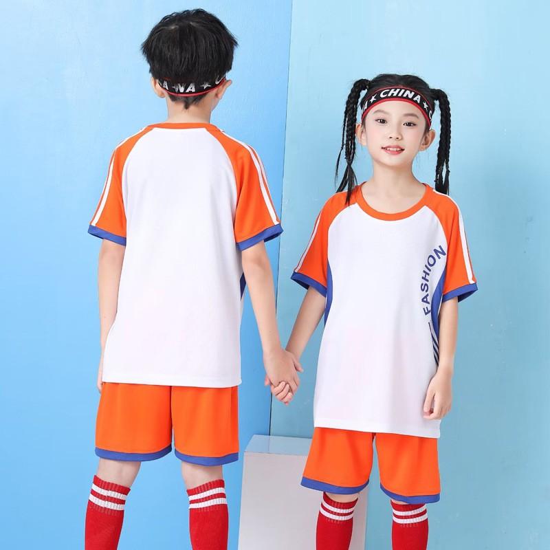 Kids Soccer Jersey Set Short Sleeve Football Uniform Boys Girls Training Camp Sportswear