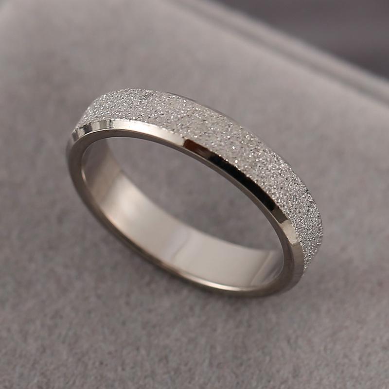 Korean Style Frosted Titanium Steel Ring In Rose Gold - Simple, Trendy, and Popular.