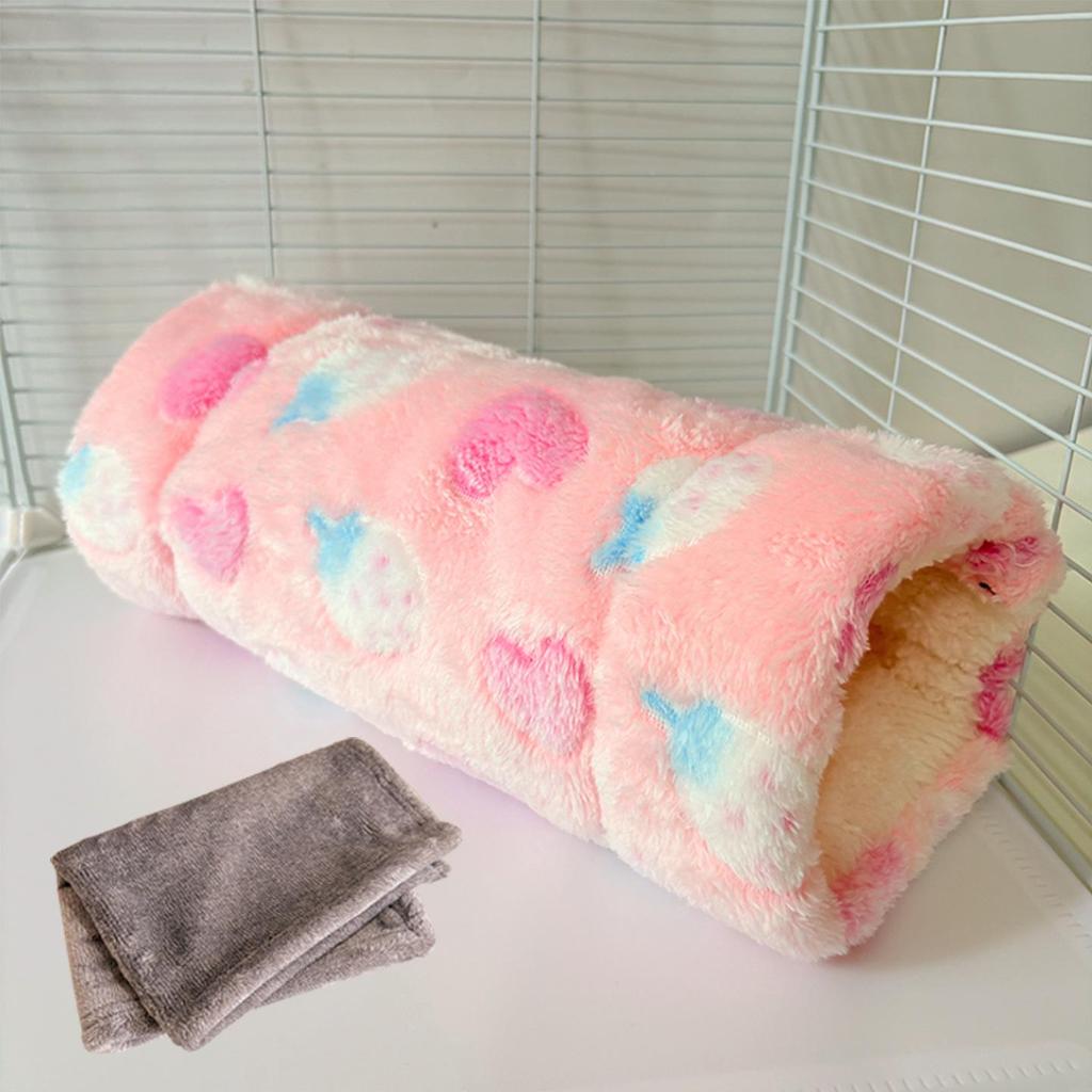 Small Pet Fleece Tunnel & Hammock: Hamster, Rat, Sugar Glider, Guinea Pig Hideout & Bed