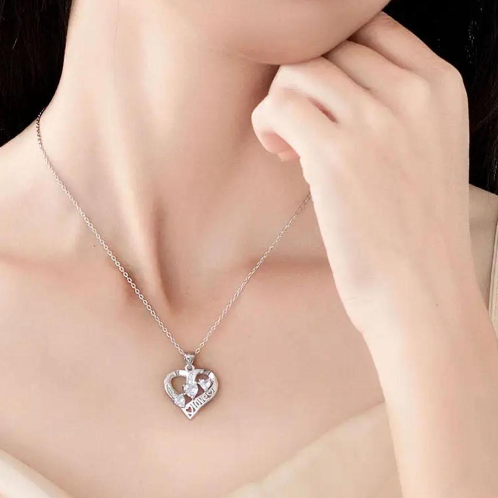 Pendant Plus Necklace Combination Heart-shaped Three-diamond Necklace Women's Japan and Korea Diamond Collarbone Chain Fashion