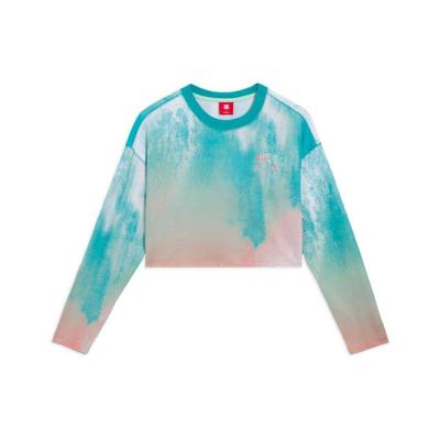 Li Ning Tie-Dye Gradient Embroidered Round Neck Pullover Short Sleeve T-Shirt Women Tops Light-Leaf-Green AHSS084-4