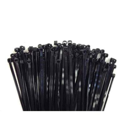 Black Cable Ties 250x7.6mm, UV Resistant, Polyamide PA6.6 (Pack of 100)