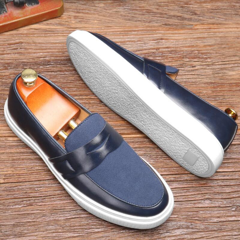 Fashion Thick-soled loafers, men's one-legged bean shoes, large-sized casual leather shoes, and high-end soft-soled shoes 15