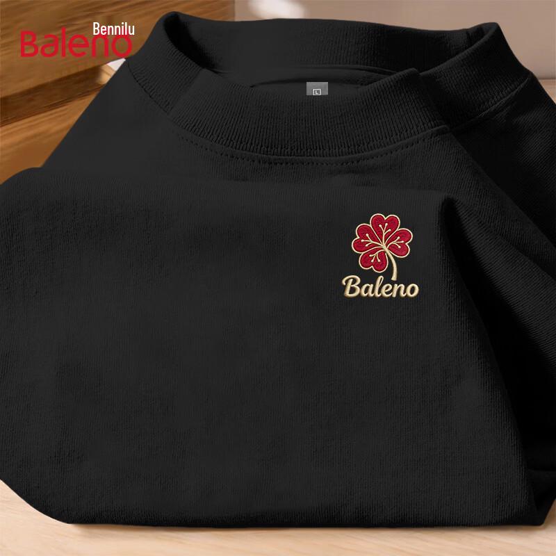 Baleno Men s Loose Fit Pure Cotton Clover Graphic T-Shirt 3XL чёрный