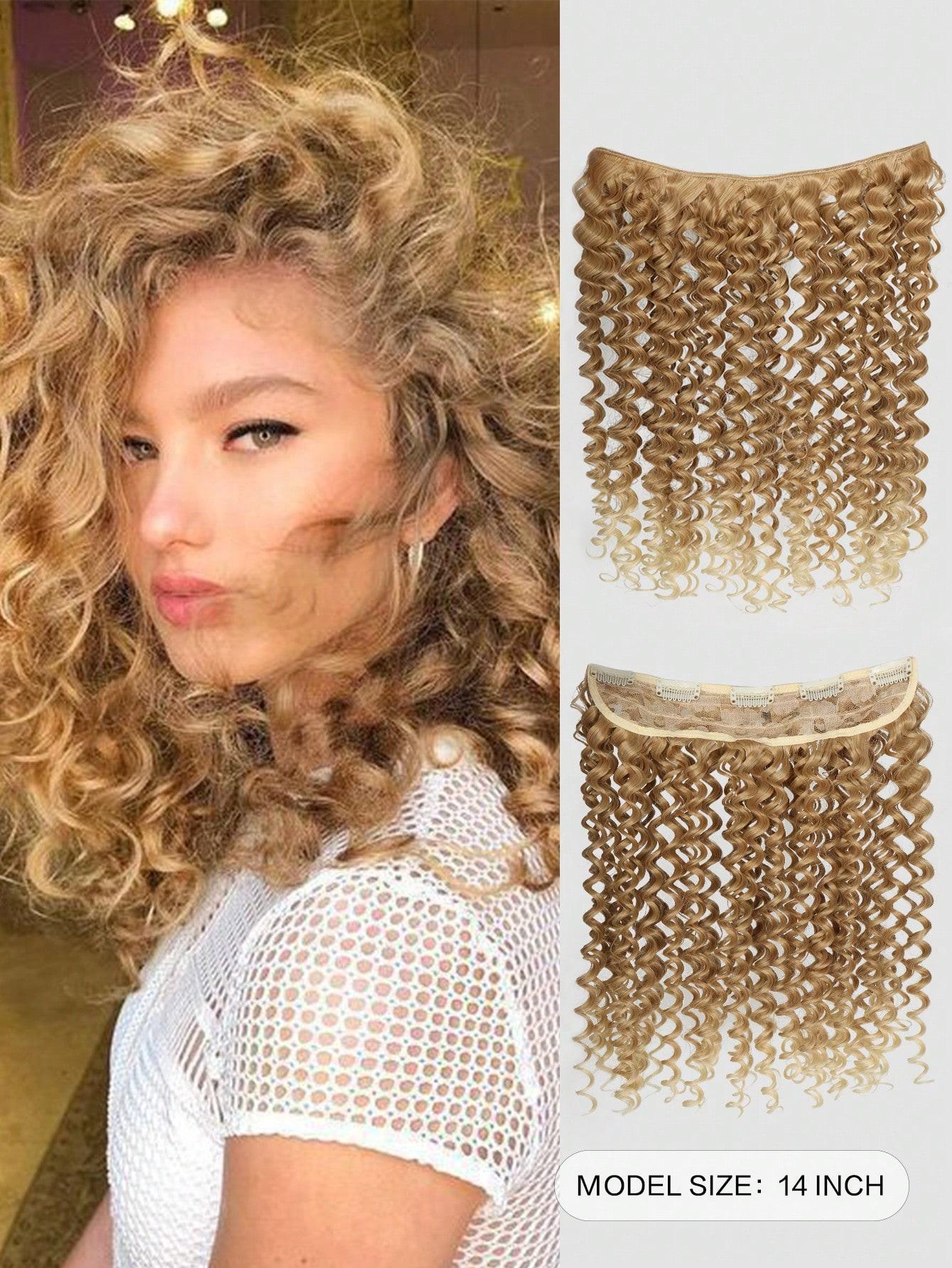 

Синтетические 5 клипс в наращивание волос вьющиеся волосы прическа шиньон натуральные волосы для женщин 14inch