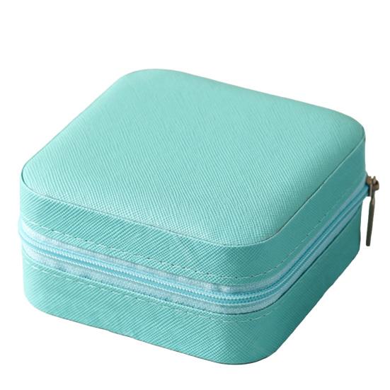 Mini Jewelry Storage Box, PU Leather Compact Jewelry Organizer, Soft Velvet Shockproof Jewelry Case for Rings Earrings
