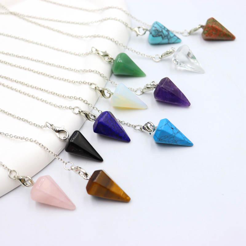 Natural Hexagonal Crystal Pyramid Pendant