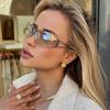 3pcs Fashion Women Punk Metal Frame Sunglasses Y2K Hollowed Out Future Sense Sun Glasses Travel Outdoor Unisex Eyewear UV400