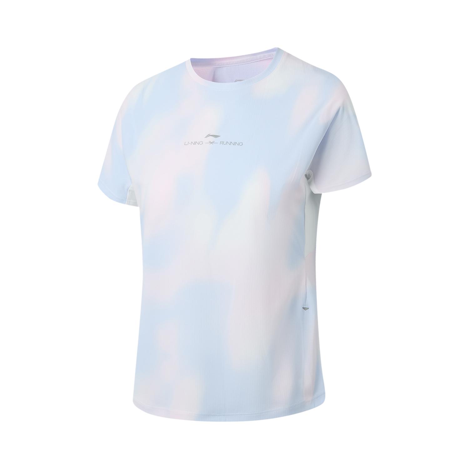Li-Ning Quick-Dry Cool Round Neck Logo Print Running T-Shirt Women tops ATSW146-6 XS