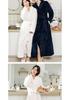 Extra Plush Double-Sided Coral Fleece Bathrobe - Unisex, Plus Size, Ultra Long & Thick for Autumn/Winter