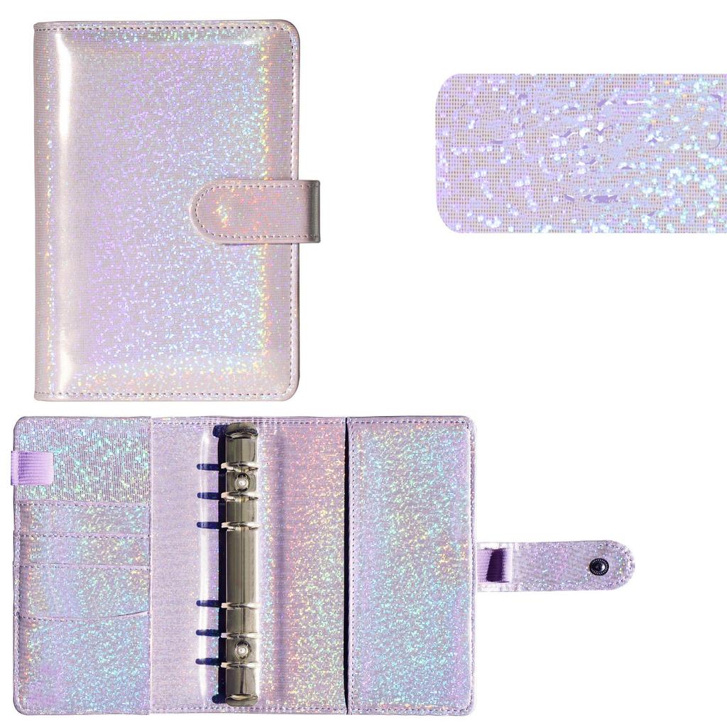 Macaron Glitter Farbe A6 PU Leder DIY Binder Notebook Abdeckungen Tagebuch Bücher Zeitplan Papier Abdeckungen Schule Schreibwaren
