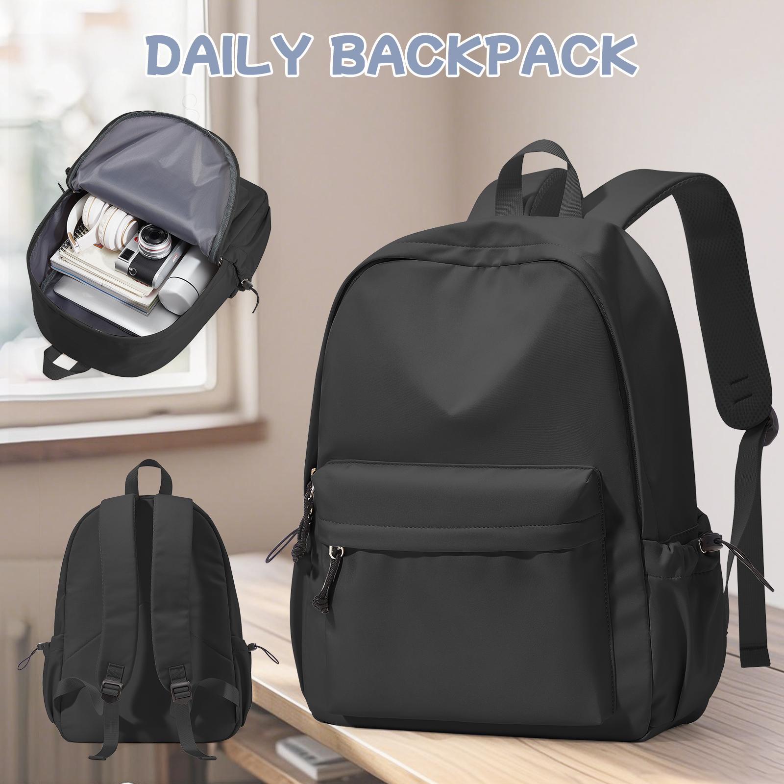 

School backpack for Girl, Aesthetic Backpack for Women Cute Bookbag Preppy College Casual Lightweight Laptop Backpack Anti theft чёрный