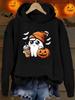 Men's Oversized Hoodie Halloween Ghost With Pumpkin Iced Coffee Graphic Front Print Cute Fall Trendy Pullover Tops Autumn Fleece