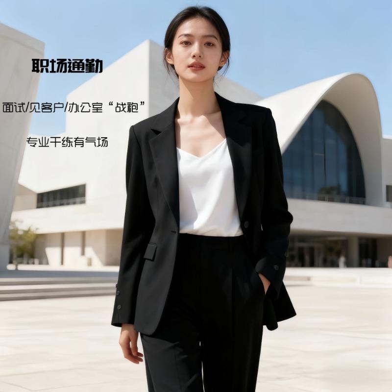 Spring Autumn Loose Casual Solid Blazers Women Long Sleeve Simple All-match Cardigan Top Coat Jacket Outwear